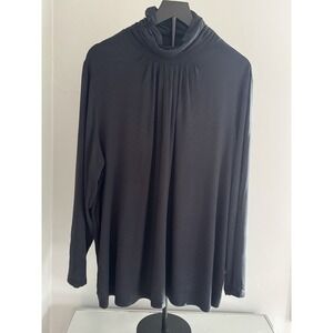 Jessica London Black Cowl‎ Neck Tunic Top Women's 26/28 Flowy Soft Stretch